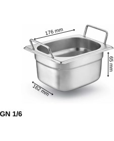 Resim Üret Çelik Üret Saplı Gastronom Küvet Gn 1/6 65 mm 0.1 Lt 