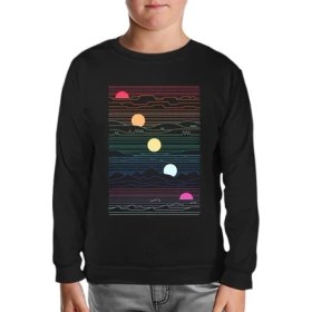 Resim Lordd T-Shirt Sunset In Waves Siyah Çocuk Sweatshirt 
