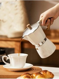 Resim LeylArt Mokapot 6-cup Coffeehutt Bigg Coffee Kahve Demleme Kahve Ekipmanı Italyan Filtre Kahve Makinesi 