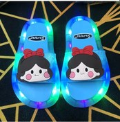 Resim Snapbuy Led İşıklı Çocuk Terliği, Kız/erkek Çocuk İçin, Sevimli Tasarımlı Plaj Terliği Mavi - Siyah 