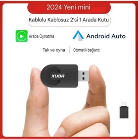 Resim XUDA Carplay Araba Için Multi Medya Oynatıcı Mini Kablosuz Ikisi Bir Arada Androit Ios Otomatik Bağlanti 