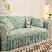 Resim 1 adet Glam Style All-in-One Kanepe Kılıfı, Elastik Rüzgarlıklı Etek, Makinede Yıkanabilir, Evcil Hayvan Dostu, Polyester %92 Spandeks %8, Koltuk ve 4 Kişilik Kanepelere Uyar, Zımparalanmış Süt Elyafı Kumaş, Aktif Baskı 