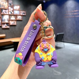 Resim OIMG Yeni Çizgi Film Animasyon Stitch Serisi Yumuşak Kauçuk Anahtarlık Bebek Çantası Kolye Anahtarlık Küçük Hediye (Yurt Dışından) 