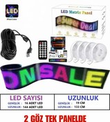 Resim teknotrust 133 Cm Matrx Led Panel Cama Yapışan Yazı Yazan Telefon Kontrollü Led Ekran (16*144)TIR-KAMYON-TABELA 