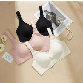 Resim Pae Hafif Dikişsiz Hiç Yok Hissi Veren Lazer Kesim İz Yapmaz Günlük Yoga Spor Da Estetik Zarif Sütyen Ekru 