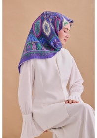 Resim Silk Home Twill İpek Eşarp 11476-04 Mor, Yeşil, Lila, Mavi, Gri 