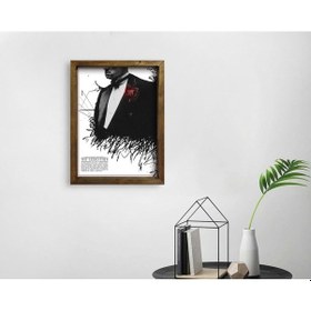 Resim Bk Home Godfather Baba Tasarımlı Doğal Masif Ahşap Çerçeveli Tabl (551061758) 