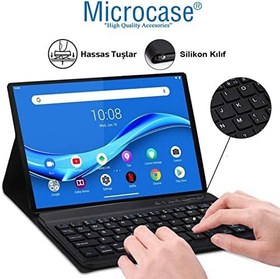 Resim Microcase Lenovo M10 FHD Plus 10.3" TB-X606 X606F ile Uyumlu Bluetooth Klavye ve Mouse + Standlı Kılıf - BKK6 