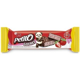 Resim Petito Sütlü Çikolata Kaplı Çilekli Kremalı Gofret 25.5 G X 35 Adet 
