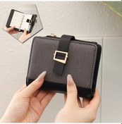 Resim Ankatek Yüksek Yeni Toka Şerit Pu Kısa Fermuar Doku Deri Defter Cüzdan Çoklu Black Black 2025 1310 Wc Siyah Siyah 