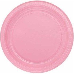 Resim Plastik Tabak 22cm 25li -Pembe- 