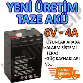 Resim Radyolu Fenerli Işildak Aküsü 6 Volt 4 Amper Uzun Ömürlü Sağlam 