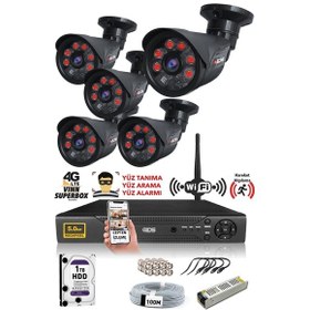 Resim IDS DS-2015HD-SET5-1TB-BLACK 5 Kameralı 1080P Full HD 5 MP Sony Lensli Kamera Seti - 2015 