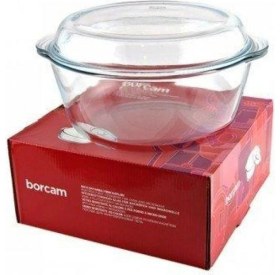 Resim Yuvarlak Kapaklı Borcam Tencere 3150 Cc, Beyaz, Dayanıklı ve Şık Tasarım 