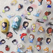 Resim Disney Prenses Tırnak Çıkartmaları, Disney Prenses Serisi 5D Kabartmalı Dekoratif Stickerlar, Frozen Elsa Kendinden Yapışkanlı Karikatür Etiketleri, Moda Manikür Tutkunları İçin Partiler ve Hediyeler için Uygun, Bazı Kısımlar Farklı Olabilir 