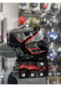 Resim Shark Oxo 180 Çene Açılır Kask Siyah Kırmızı 