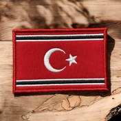 Resim Ex Patch Açe Sultanlığı Bayrağı Arması Nakış Patch Peç V2 8 X 5 Cm 