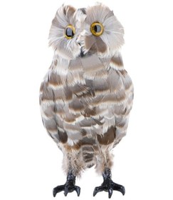 Resim Suntek Magideal Yapay Baykuş Kuş Tüyü Gerçekçi Kahverengi- -1 