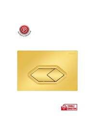 Resim Mat Gold Gama Çift Basmalı Rezervuar Butonu Çok Renkli 