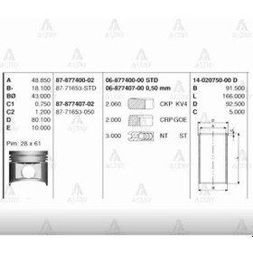 Resim Esse Otomotiv Pickup 03- Skystar Navara 06-15 89.50Mm Yd25Ddti 0.50 Segman - 06-877407-00 GOE-06-877407-00 