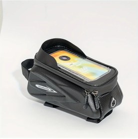 Resim Chuangyinshop Dayanıklı Siyah Bisiklet Ön Sepet Çantası, Telefon Su Şişesi Aksesuar Siyah 