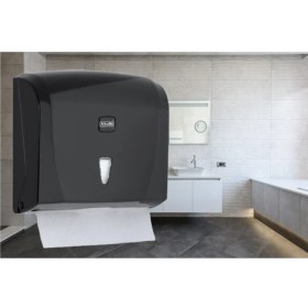 Resim Şeker Portakalım Vialli K20B Z Katlı Kağıt Havlu Dispenseri Kapasite 200 Havlu (Siyah) 