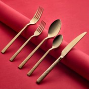 Resim Aryıldız Piero Gold Yarı Mat 60 Parça 12 Kişilik Çatal Kaşık Bıçak Takımı 