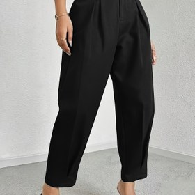Resim Kadınlar İçin Şık Geniş Paça Pantolon - Fermuarlı, Esnemeyen Kumaşlı, Ofis, Parti ve Günlük Kıyafetler İçin Yapılandırılmış Kesim, Her Mevsim Kullanılabilen Resmi ve Günlük Pantolon - Profesyonel Kadın Giyim, Parti Kıyafeti | Klasik Stil | Özel Görünüm 