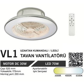 Resim Orbus Vl1 Uzaktan Kumandalı Tavan Vantilatörü 