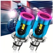 Resim Challenger Melek Şeytan Gözlü Kırmızı Led Motosiklet Farı 500 Parlaklık 12v Kolay Kurulum H4 Hb2 