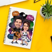 Resim Karikatürlü Şarkı Söyleyen Çiftler Defter 