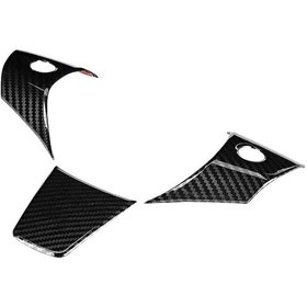 Resim Teltree Tesla Model Y İçin Abs Direksiyon Sticker Seti - Siyah Renk, 3 Adet, 17x9x8cm Boyut 