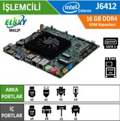 Resim Elsky M612F J6412-6COM-2LAN Intel Celeron J6412 Fansız Endüstriyel Mini ITX Anakart 
