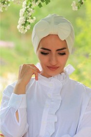 Resim Sahra Şal Dünyası Fiyonklu Çift Yönlü Bone Ekru 