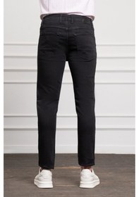 Resim Erkek Siyah Jean Slim Fit Dark Kesim Pantolon 25ms003020001 Siyah Siyah 