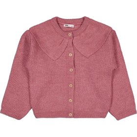 Resim Civil Girls Civil Kız Çocuk Baskılı Hırka %100 Pamuk Yakalı Uzun Kol Pembe Renk Desenli 6-9 Yaş 