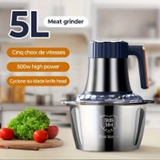 Resim Paslanmaz Çelik Mutfak Robotu & Et Kıyma Makinesi - 500W Yüksek Güç, 12000 RPM, Çok Amaçlı Doğrama ve Buz Küpü İçin, Siklon Altı Bıçak Tasarımı, Kompakt Ev Tipi Cihaz (220-240V), Şık Modern Tasarım, Dayanıklı Mutfak Aleti 
