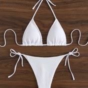 Resim Avrupa ve Amerikan Tarzı Kadınlar için Seksi Düz Renk Bikini 