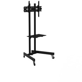 Resim Alpin TV Ev Tipi Salon Oturma Odası Toplantı Odası için Bilgisayar Askı Aparatlı Metal Ayaklı Tekerlekli TV Sehpası/Ünitesi 