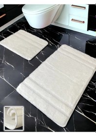 Resim Salzach Beyaz 2li Banyo Paspası 60x100 50x60 Cm Beyaz 