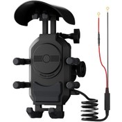 Resim Lemestar Motorsiklet Telefon Tutucu - Kablosuz Şarj, Usb Ve Type-c Çıkışlı, Siyah 