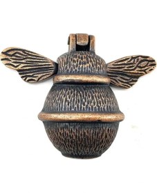 Resim Antika Tarz Dekoratif Pirinç Arı Kapı Tokmağı, Taktak - Küçük, 123X150MM, Antik 