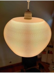 Resim muggle design Modern Pleated Tavan Avizesi – Beyaz Dokulu Dome Tasarım Beyaz Tek Ebat 