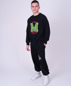 Resim Marions Erkek Çocuk M Harfi İşlemi Sweatshirt-13403-siyah Siyah 