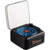 Resim Nostalji Mini Plak Görünümlü Radyolu Bluetooth Hoparlör 3d Ses Dalgası Retro Müzik Plak Siyah 