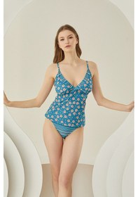 Resim Nbb Kadın Renkli Deep Şortlu Tankini Takım Çok Renkli 