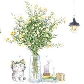 Resim Novahub Tuvalet Kapağı Etiket Kendinden Yapışkanlı Solmayan Çıkarılabilir Su Geçirmez Çiçek Baskı Karikatür Kedi Çıkartması Tuvalet Sanat Dekorasyon 