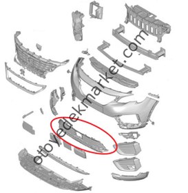 Resim Peugeot 5008 (2017-2020) Ön Tampon Izgarası (Orijinal) 
