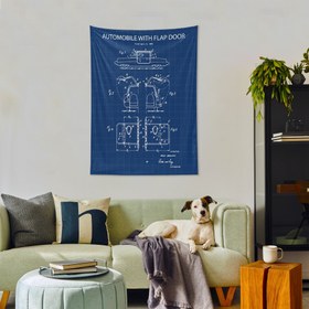 Resim Gullwing Blueprint Duvar Örtüsü - 100 cm x 135 cm 