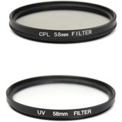 Resim Mettzchrom 58mm Canon Nikon Yongnuo Sony Lens Uyumlu Uv Cpl Filtre Seti 2li Set 58mm 